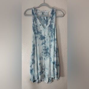 Young Fabulous & Broke Blue Sleeveless Tunic Top Relaxed Tie Dye Women’s Small